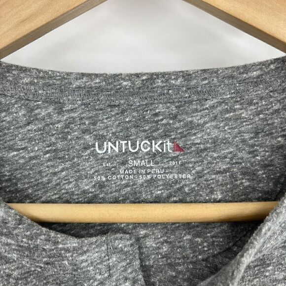 Untuckit Alvento Shirt Size Small Mens Gray Pullover Long Sleeve Casual Tee - Picture 3 of 8